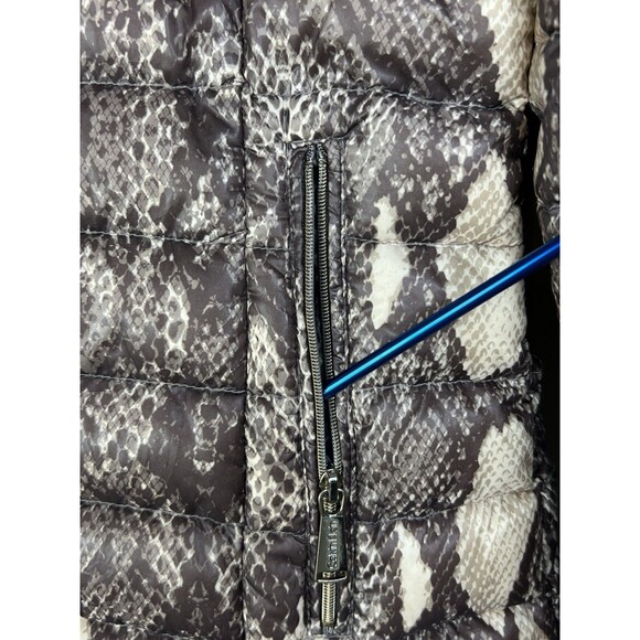 Calvin Klein Sz M Down Packable Coat Y2K Snakeskin Brown Leopard Warm Comfy - Picture 5 of 9